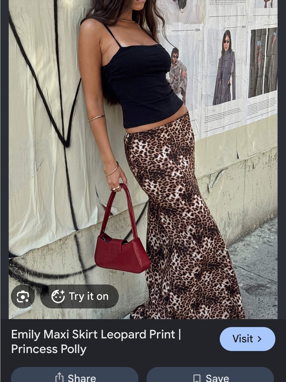 Princess Polly Leopard Maxi Skirt